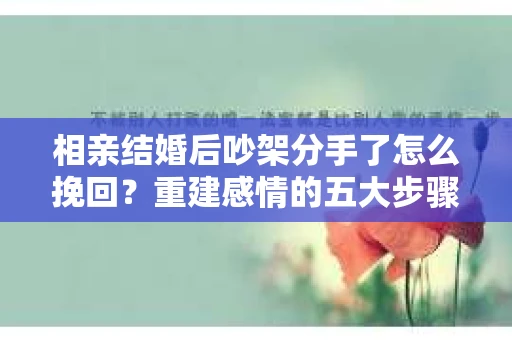 相亲结婚后吵架分手了怎么挽回？重建感情的五大步骤