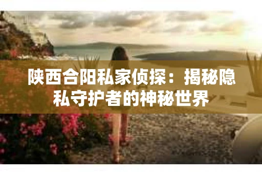 陕西合阳私家侦探：揭秘隐私守护者的神秘世界