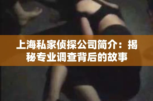 上海私家侦探公司简介：揭秘专业调查背后的故事