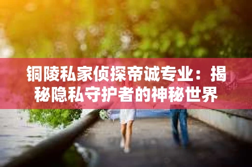 铜陵私家侦探帝诚专业：揭秘隐私守护者的神秘世界
