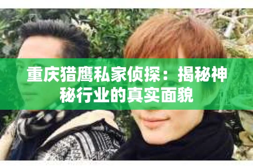 重庆猎鹰私家侦探：揭秘神秘行业的真实面貌