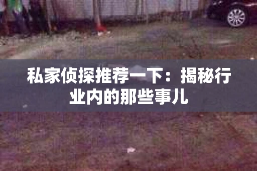 私家侦探推荐一下：揭秘行业内的那些事儿