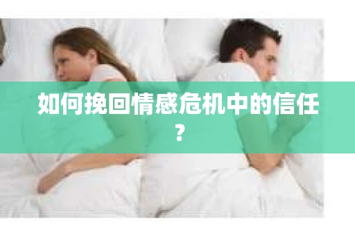如何挽回情感危机中的信任？