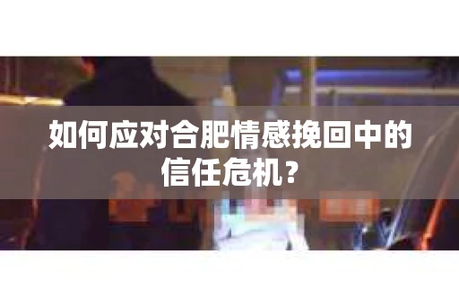 如何应对合肥情感挽回中的信任危机？
