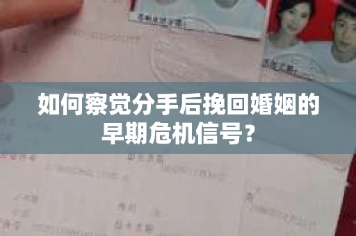 如何察觉分手后挽回婚姻的早期危机信号？